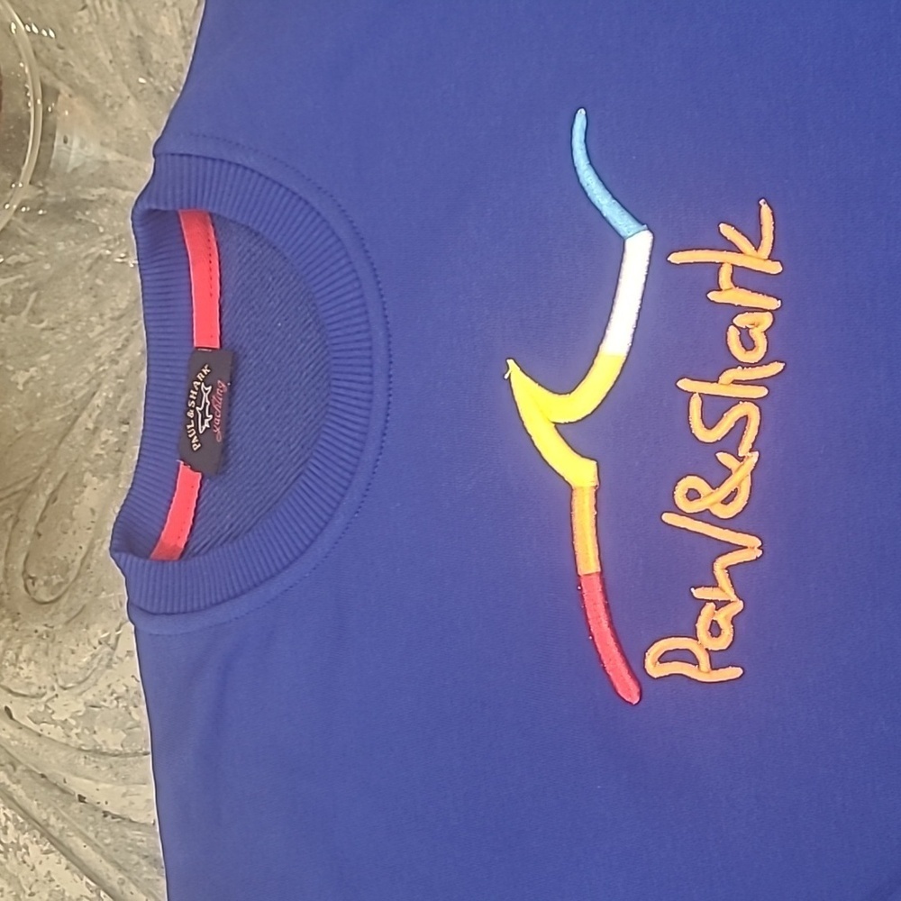 PAUL & SHARK YACHTING MEN'S CREW NECK LOGO PULLOVER MEDIUM LIKE NEW - Picture 2 of 10